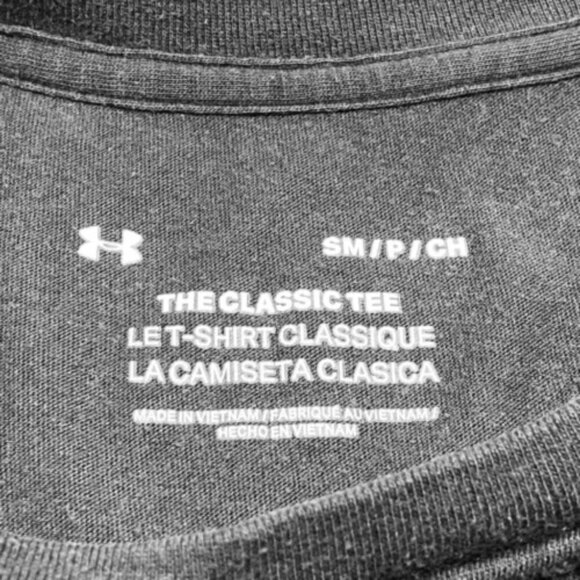 Under Armour T-Shirt Men's Unisex SM/P/CH Black Classic Fit UA Logo GUC - Picture 7 of 8